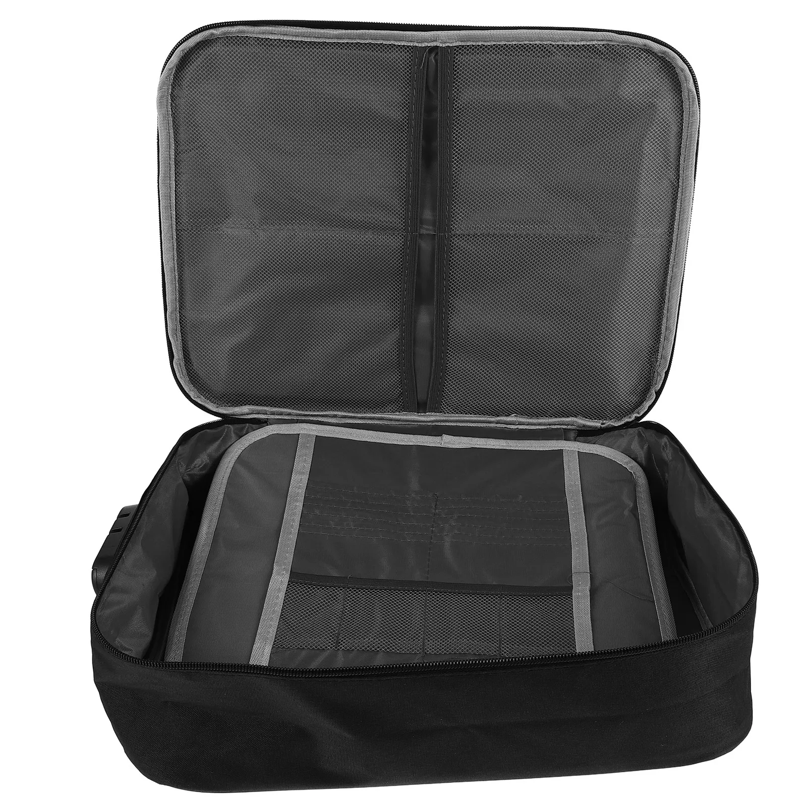 

Large Capacity 3-Layer Document Box Password Lock Portable Oxford Cloth File Organizer Important Document Storage Pouch Travel
