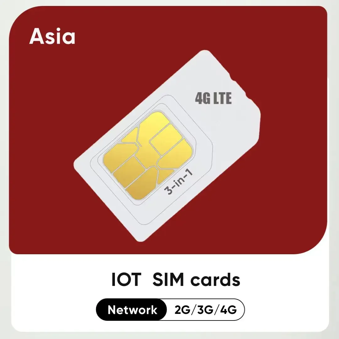 

M2M Data 4G LTE SIM Card Asia Universal 1Gb Cellular IoT Device Roaming Watch Collar GPS Gateway 360 Days Service