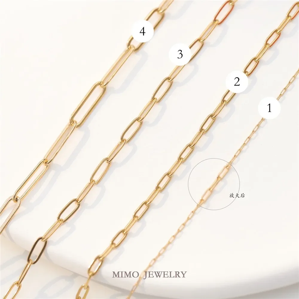 Titanium Steel Plated 18K Gold Bulk Rectangular Oval O Loose Chain DIY Bracelet Necklace Accessories for Jewelry Making