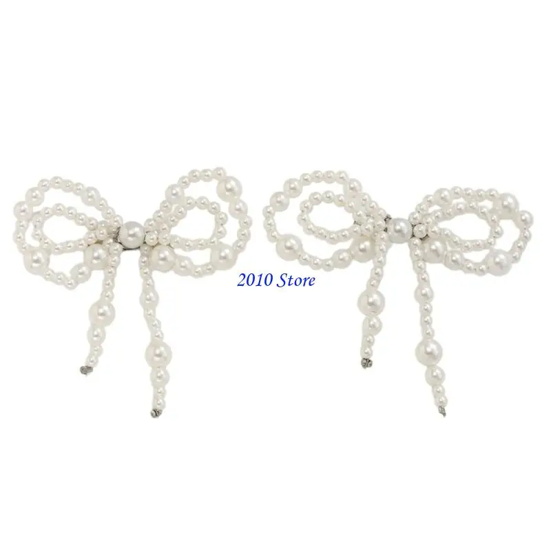 

F3MF стильная булавка с бантиками из смолы с искусственным жемчугом, брюки с зажимом на подоле, легкая цепочка-манжета для