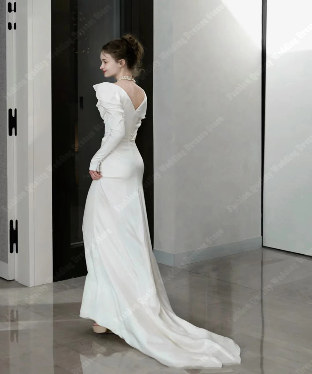 Robe de mariée en satin brillant classique, magnifique robe de mariée, surface de mariage, robe de mariée gracieuse, robe de mariée éducative, fête, tout ce qui est le plus récent