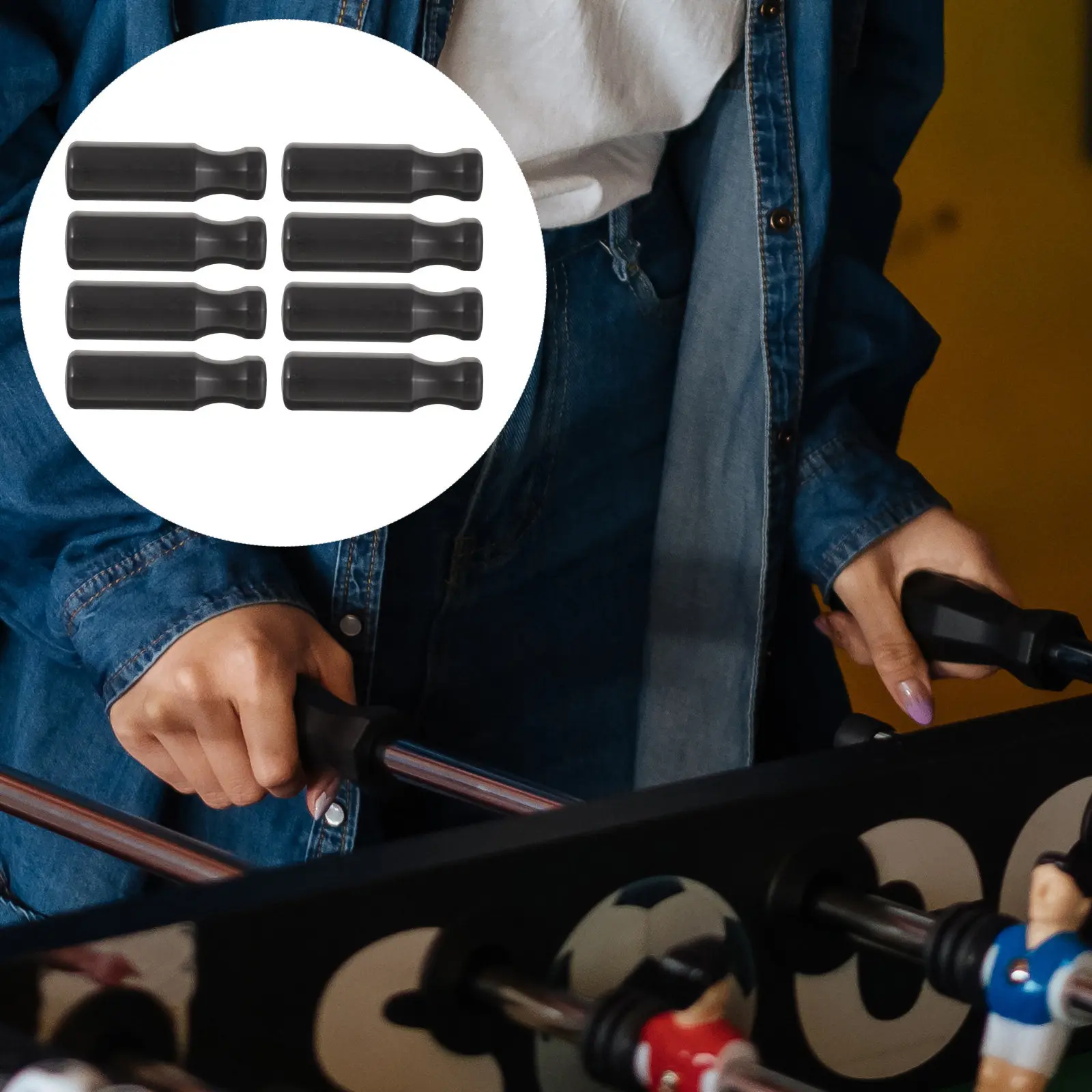 

8Pcs Foosball Machine Handles High-Quality Plastic Replacement Grips Comfortable Grip Size for Adults Foosball Game