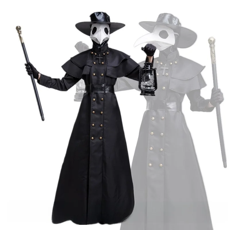 

loween Plague Doctor k Castle Hero Suit Crow Mouth Mask Costume Stage Performance Clothes Women's Traditional Chinese C...