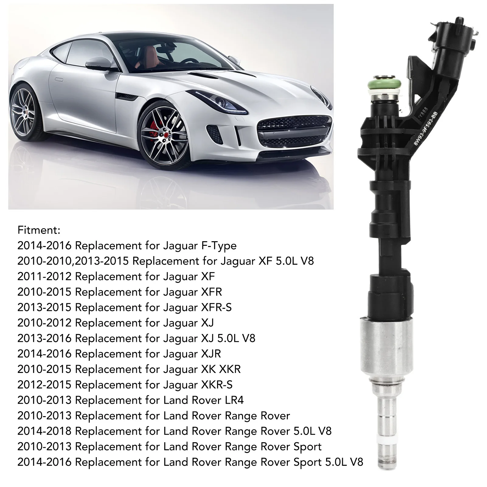 Fuel Injector Fuel Injector Nozzle Assembly 0261500298 For Land Rover Range Sport LR4 5.0L V8 For Jaguar XF F-Type XFR XFR-S XJ