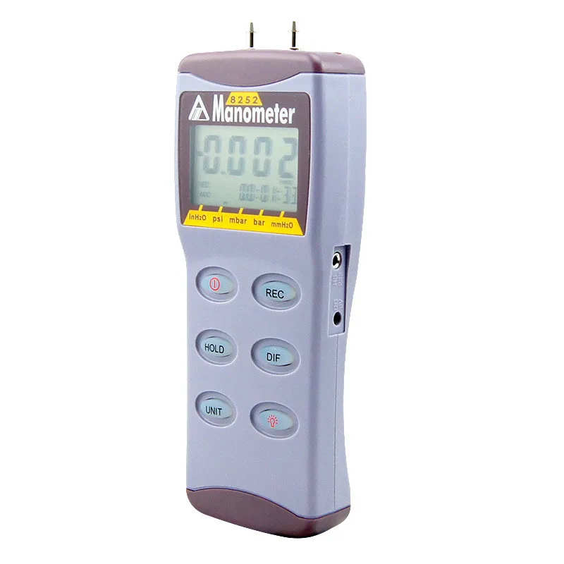 AZ8252 اختبار 2Psi قياس الضغط التفاضلي الرقمي AZ-8252 مقياس الضغط الإلكتروني الضغط العالي
