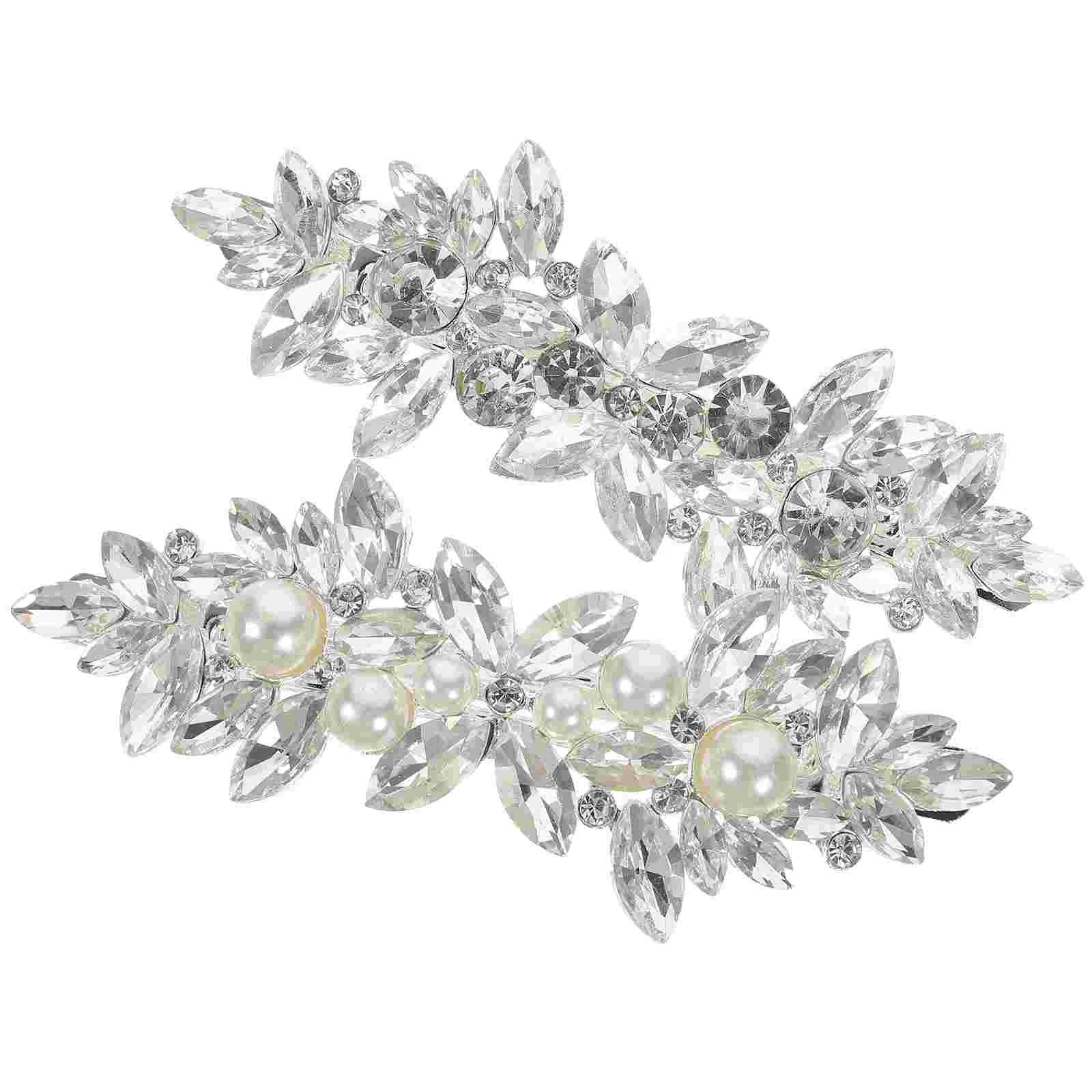 

2 Pcs Rhinestone Hair Clip Elegant Silver Bridal Accessories Sparkling Barrettes for Women Hair Clips Versatile Wedding