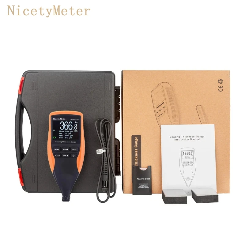 Professional Fe/NFe Digital Coating Thickness Gauge LCD Backlight Car Painting Thickness Meter 0-1250um Separate Probe CM8811FN