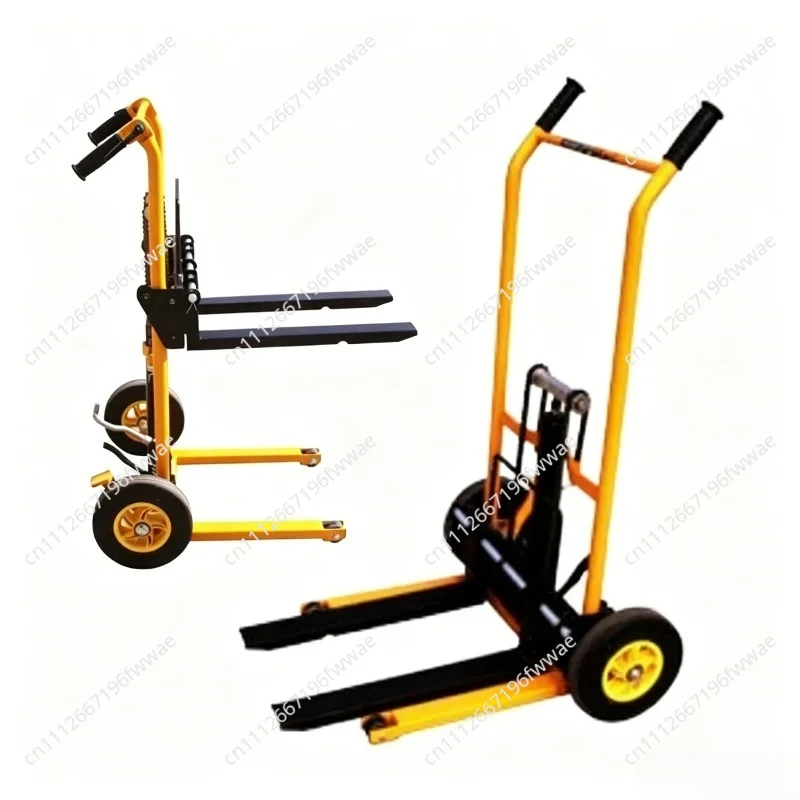 4 Wheel Swivel Steering Tiger Cart Hydraulic Lift Forklift Trolley Platform Semi Electric Axle Pallet Truck 1 pcs