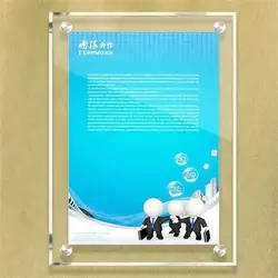 1pc A4 Acrylic Picture Photo Sheet Plexiglass Poster Display Frame Wall Mounting Holder Stand