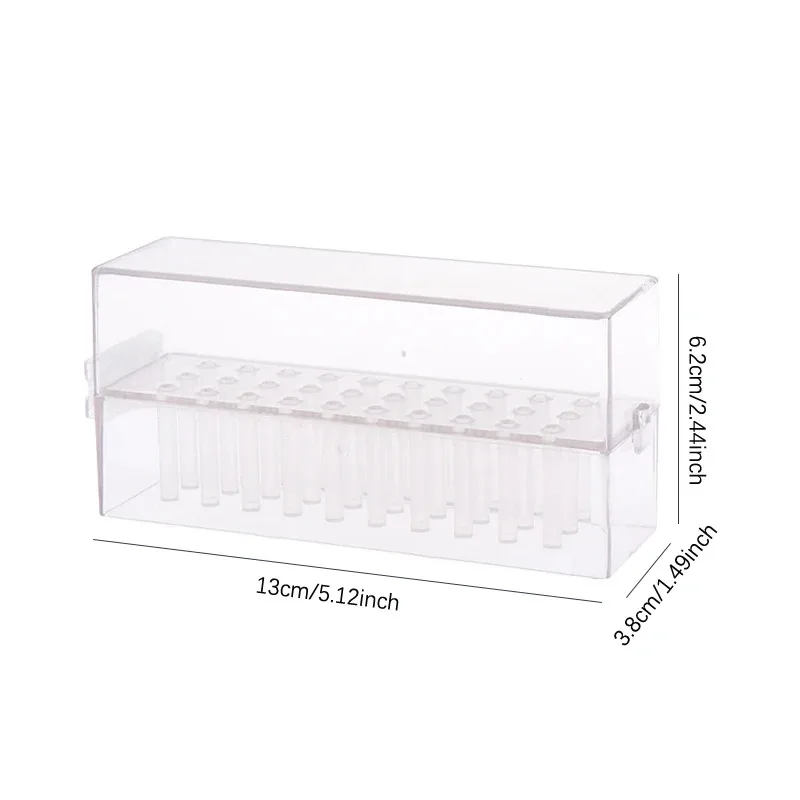 30 หลุมล้างเจาะเล็บ Bits ผู้ถือกล่องสําหรับเครื่องตัดกันฝุ่นเล็บบิตสําหรับเล็บอะคริลิคอุปกรณ์เสริม