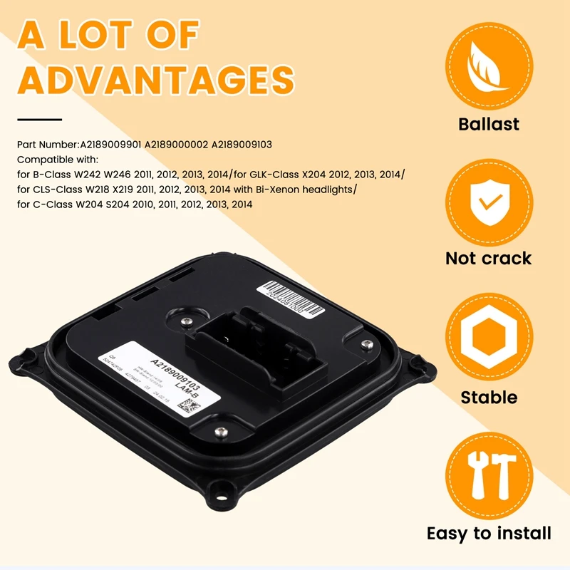 A2189009103 High Performance Headlight Ballast Led Headlight Module Control Unit For Mercedes-Benz B C CLS GLK Class