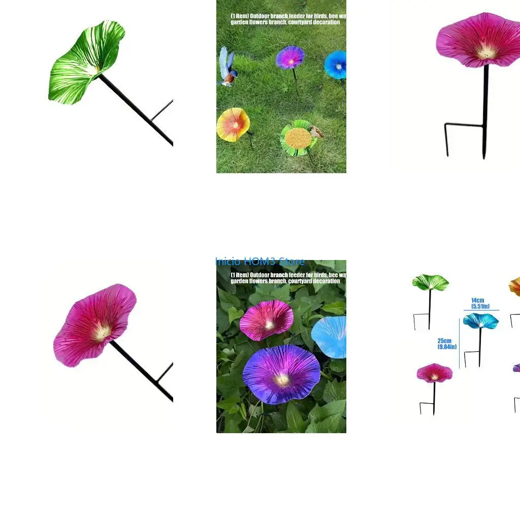 A5YD Bees Butterfly Pollinators Watering Station Hummingbird Bowl Outdoor Decoration Weather Resistant Lawn Yard Planter Gift