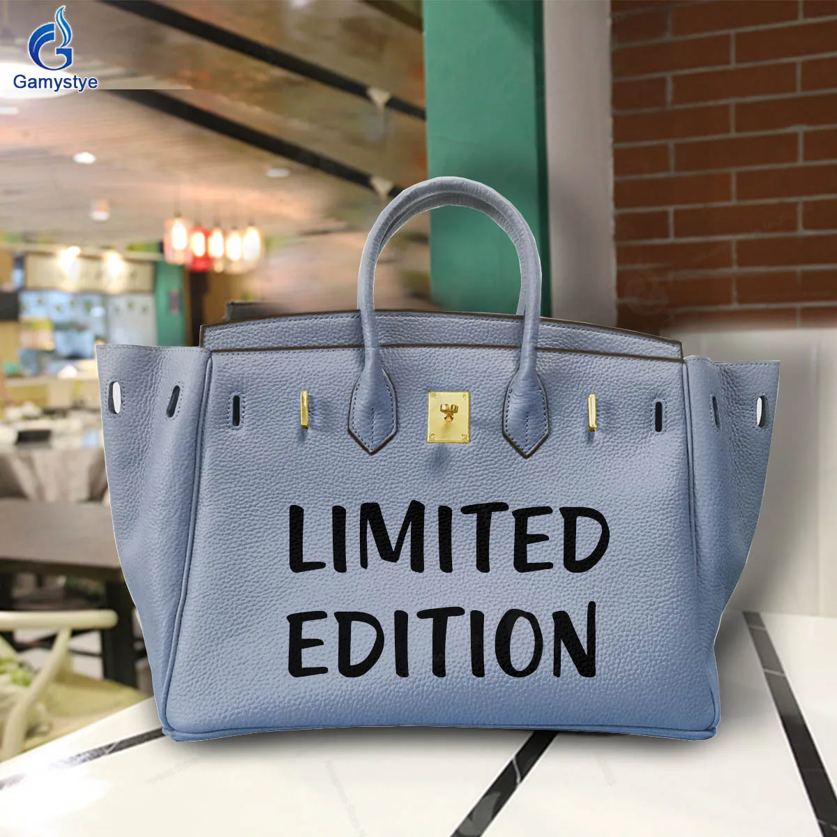 Hand Draw Customize Art Black English graffiti Bags For women Handbags Designer Shoulder Bag Togo Leather Cowhide National Style