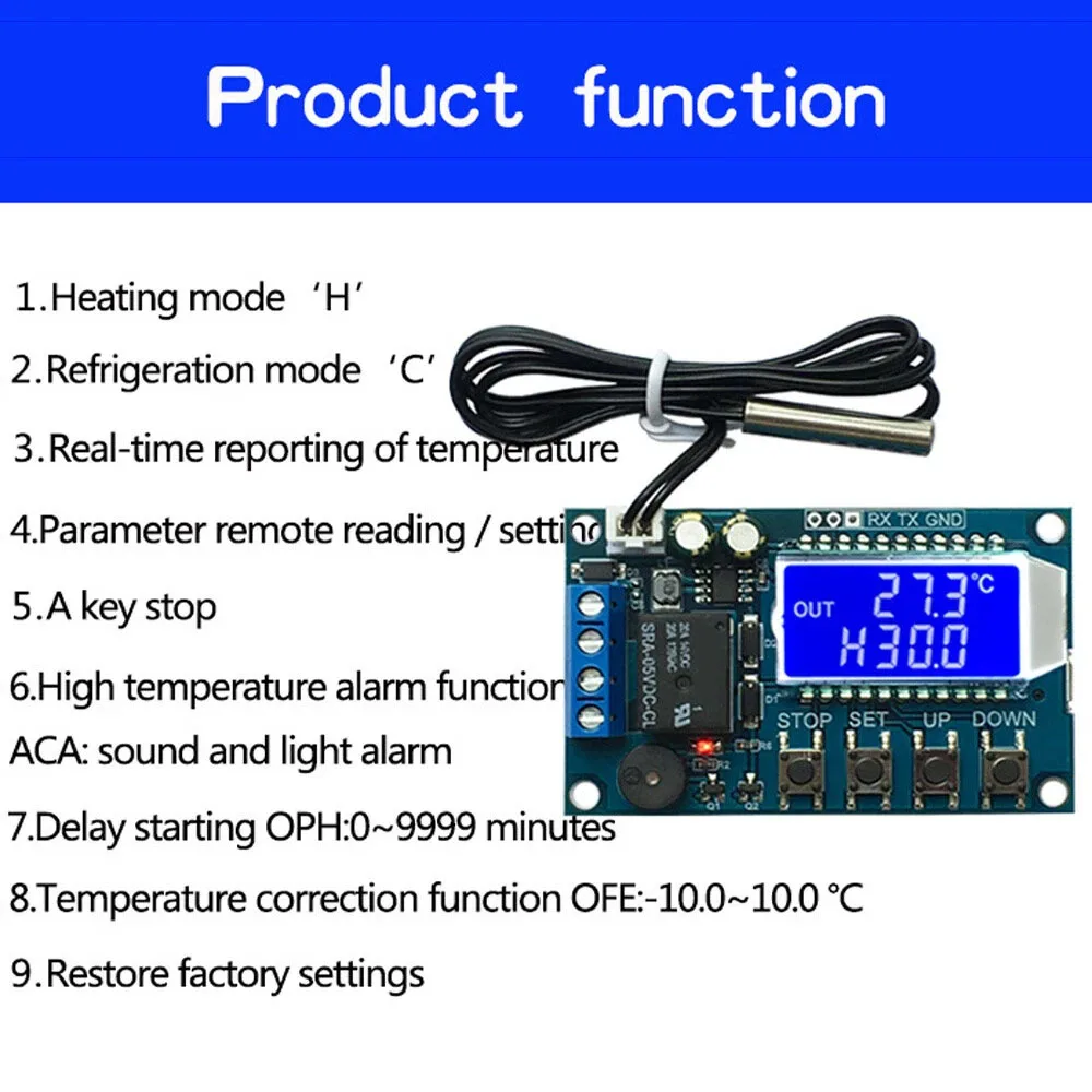 XY-T01 PCB Temperature Control Featuring Dual Mode Operation Waterproof Probe and Real Time Temperature Reporting