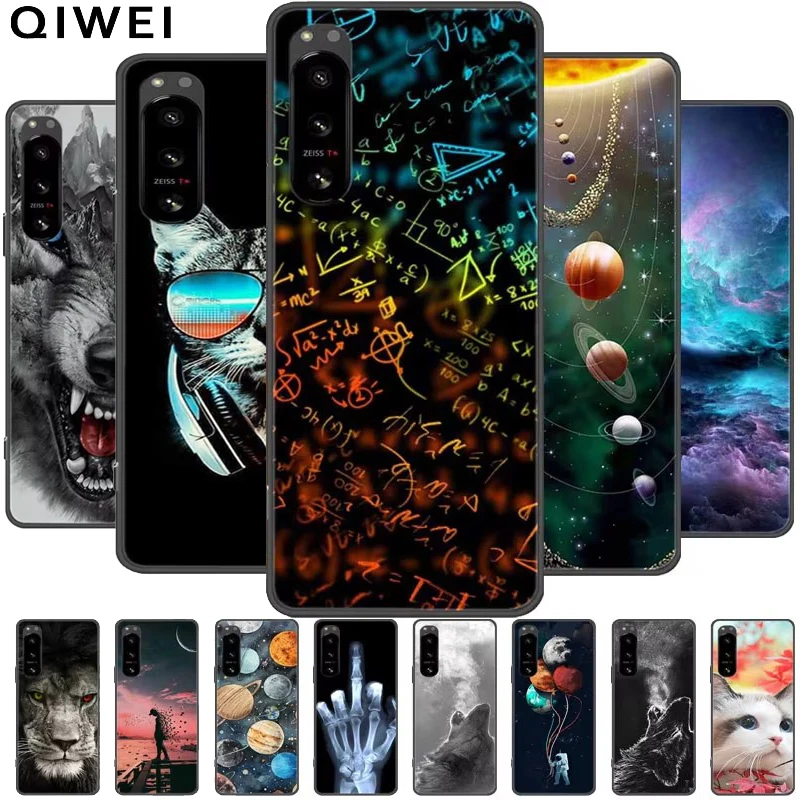 For Sony Xperia 5 / 5 II / 5 III Case TPU Soft Silicone Shockproof Cases for Sony Xperia 5 III Phone Cover 5II 5III Wolf Lions