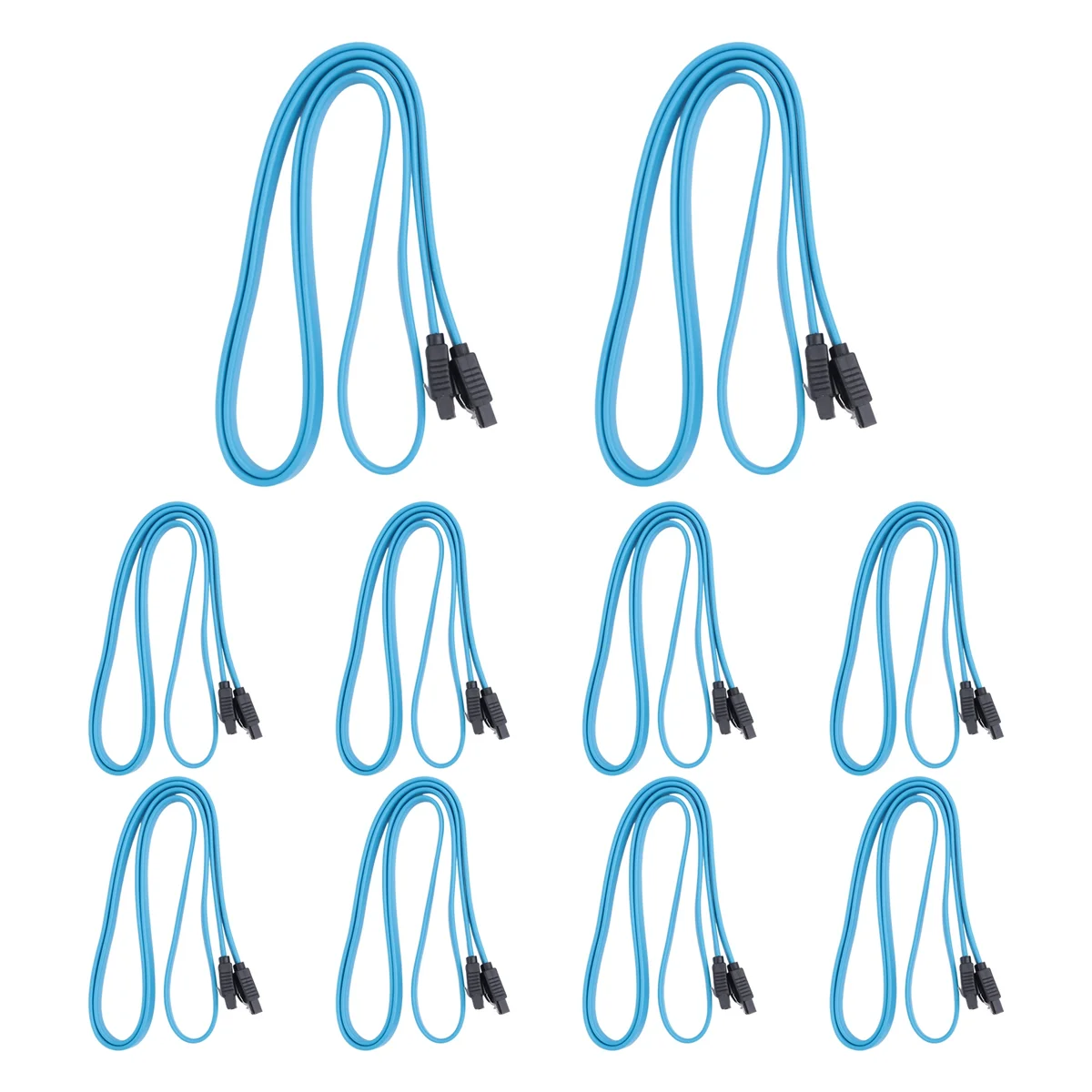 10 قطعة كابل SATA SATAIII 6Gbps رأس مزدوج مع شظايا مشبك ثابت مستقيم محرك الأقراص الضوئية القرص الصلب كابل تسلسلي 1 متر