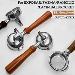 E61 Group head 58mm Filter Holder For Expobar FAEMA RANCILIO LACIMBALI Coffee Machine Spout Bottomless Portafilter Coffee Maker
