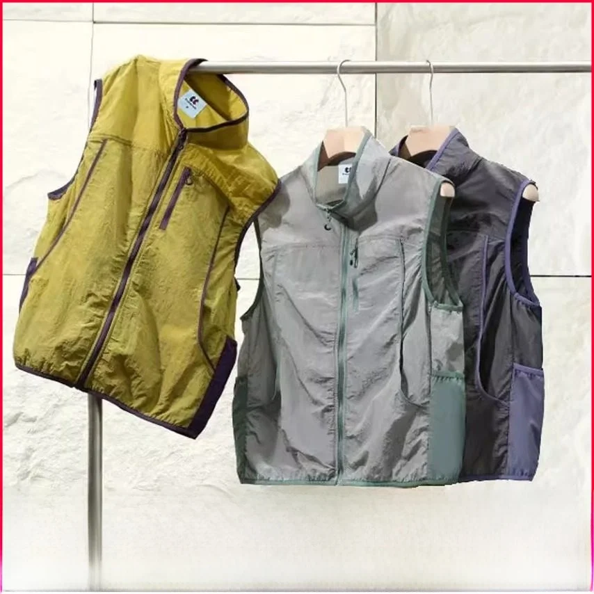 

Ultra-Light Breathable Water-Resistant Stand Collar Vest ex Outdoor Vest Comfortable Nylon Spandex Youth Faion Summer