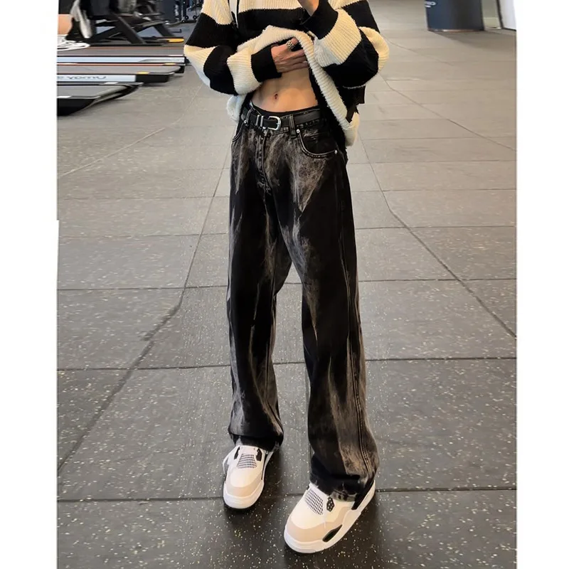 

Осень-зима, новая мода, мужские повседневные модные простые базовые свободные прямые джинсовые брюки, мужская нижняя одежда, джинсы, брюки