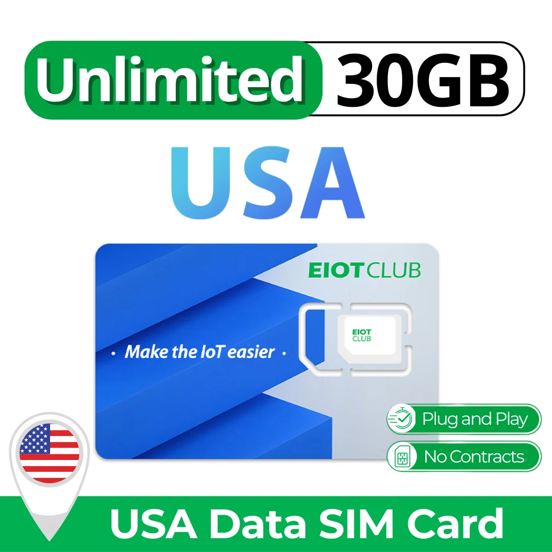 USA Unlimited Data SIM Card, 30GB High-Speed Data, Data-only SIM Work with Routers, WiFi Hotspot Laptops, Tablets, Phones
