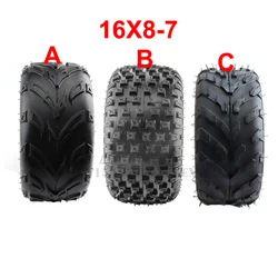 16x8-7 Tubeless Tires for 7 Inch ATV Kart Lawn Mower Farm Vehicle Wear Resistant Wheel Tires Tubeless Tires