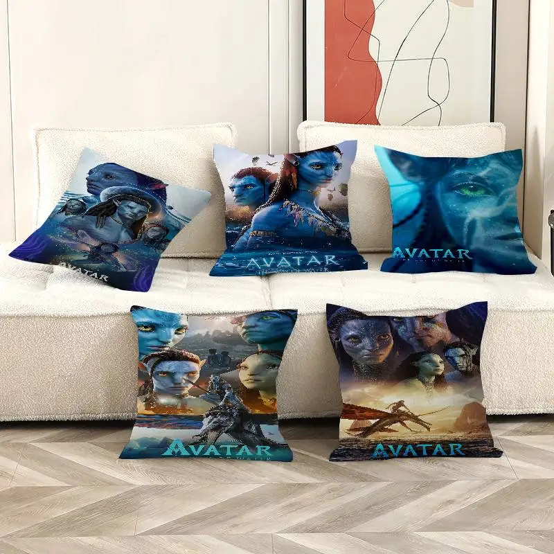 

A-Avatar T-The W-Way O-Of W-Water Cushion Cover Car Throw Pillow Case For Sofa Car Christmas Gift 40x40cm 45x45cm