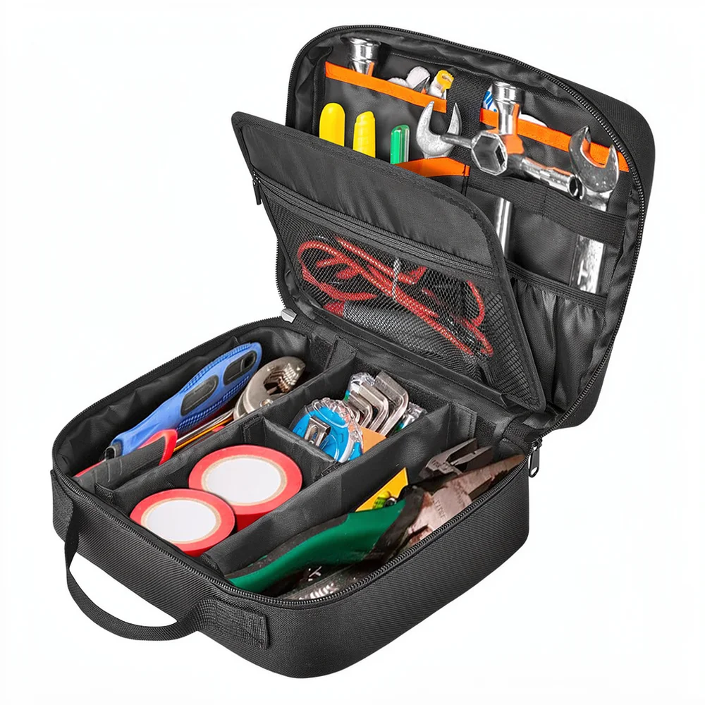 Heavy Duty Tool Organizer Pouch Portable Storage For Electrician Repair Hand Tools Bag Durable Polyester Carrying Case