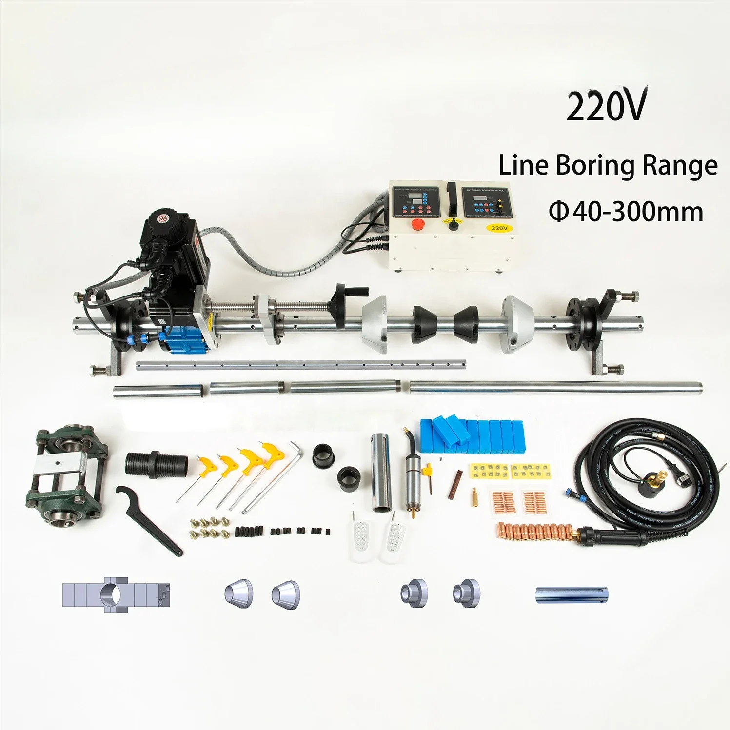 Power Supply Portable Line Boring Welding Machine 40-300 mm 220V Excavator Hole Repair Line Boring