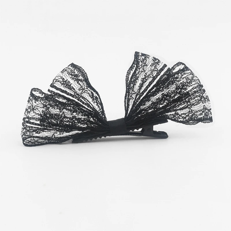 

Ladies fashion sexy black lace bunny ears hairpin