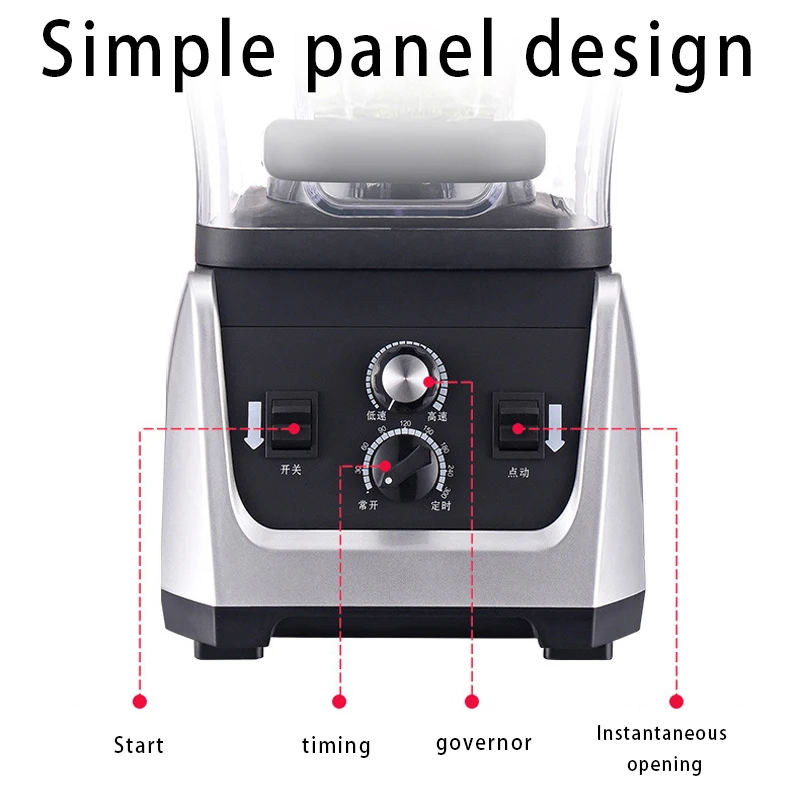 Kommerzieller elektrischer Mixer, Mixer, Obst, Lebensmittel, Eisbrecher, Prozessor, Smoothies, Entsafter, Brecher, Getreidemühle, 110/220 V
