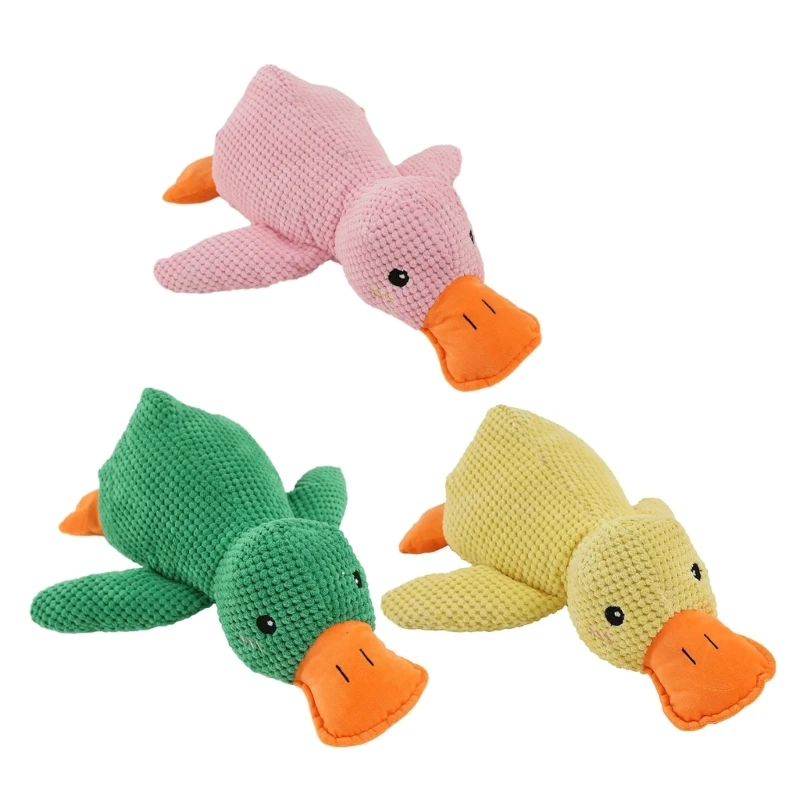 

Furry Duck Dog Chewing Toy Safe Toy with Rattle Sound Plush Duck Dropship