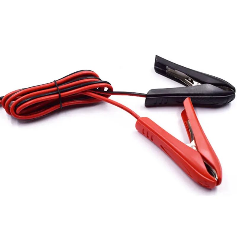 Zaciski krokodylkowe złącze 1.8M 18AWG kabel do motoryzacji akumulator samochodowy zasilacz DIY Outdoor Camping 12V klipy baterii