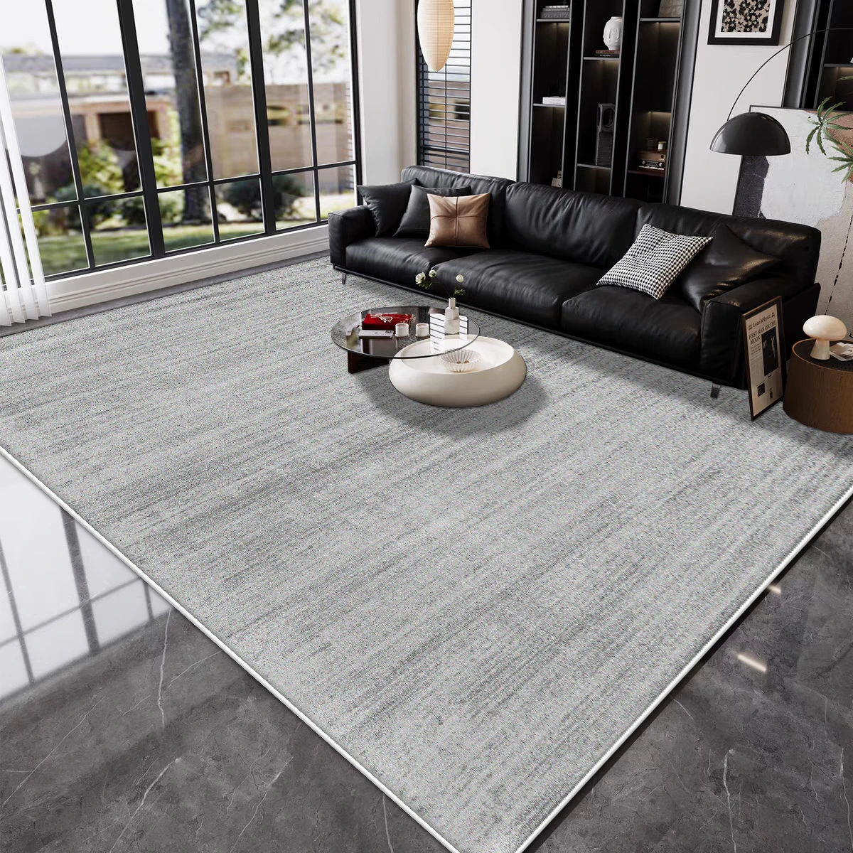 سجادة زخرفية خضراء أنيقة وبسيطة من القطيفة لغرفة المعيشة مقاس 140 × 200 سم سجادة مساحة كبيرة لغرفة الطعام سجادة أرضية ديكور منزلي فاخر #2