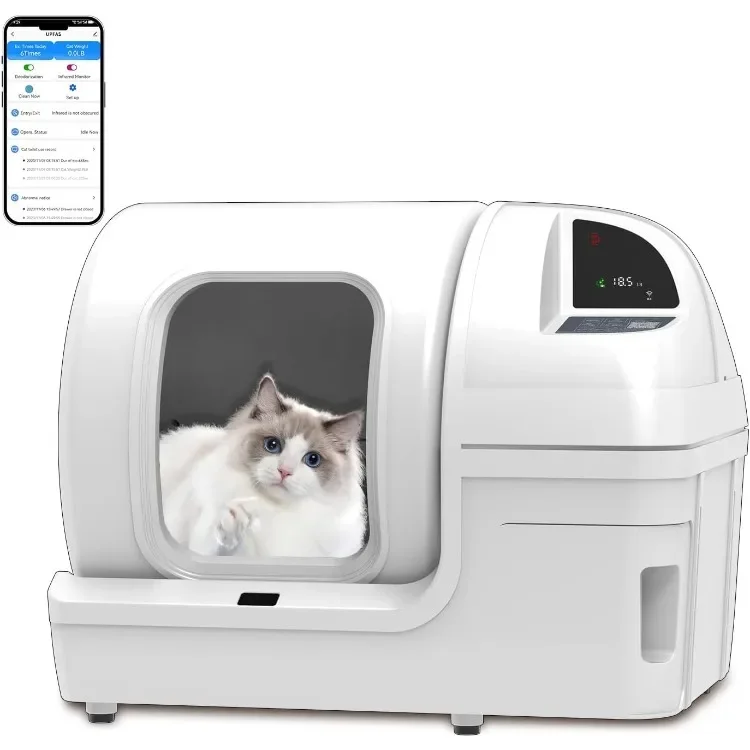 Automatic Cat Litter Box Self Cleaning - UPFAS 100L Extra Large Cat Litter Box with APP Control & Safe Alert & Smart Health