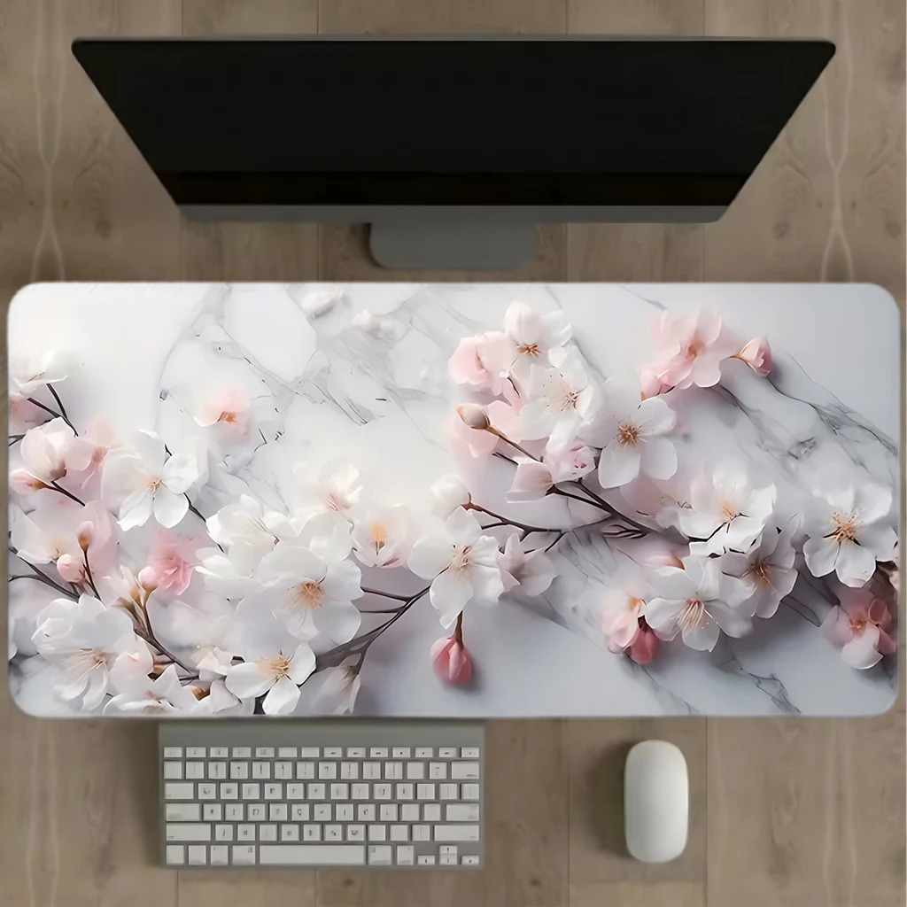 

Элегантный коврик для мыши Sakura, водонепроницаемый и противоскользящий игровой коврик для мыши, блокировка краев - идеально подходит для офиса или домашних столов