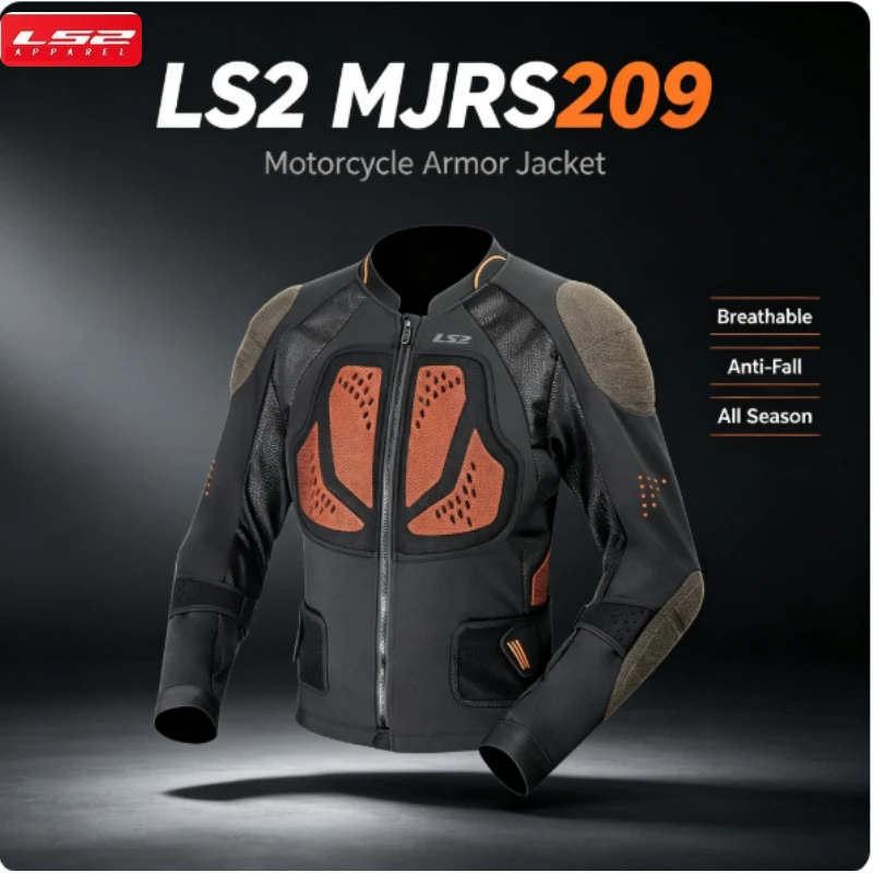 LS2 RS209 Motorcycle Armor Jacket All Season Breathable Anti-fall Motorbike Protective Riding Gear Sun Protection For Men Women