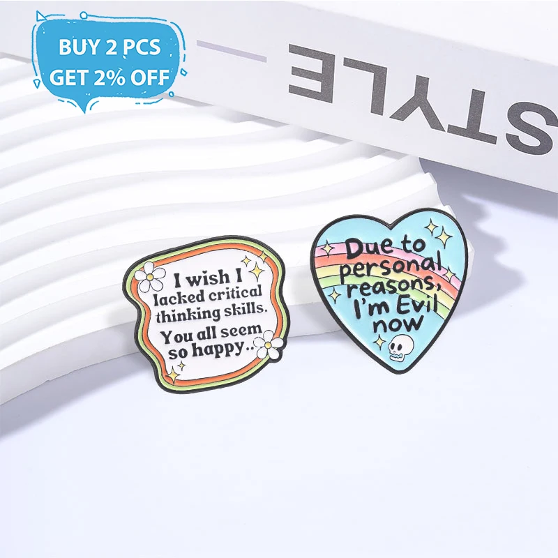 Cartoon Rainbow Badge Funny Humor Quote Enamel Pins Fashion Lapel Brooches Metal Backpack Clothes Jewelry Gift for Friends