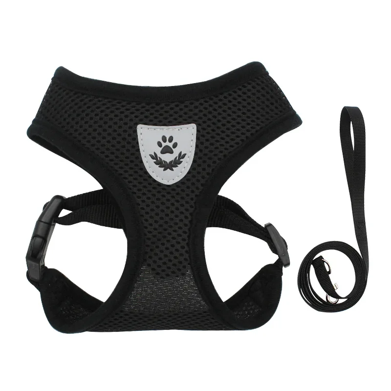 Small Dog Harness and Leash Set Summer Puppy Breathable Mesh Reflective Cat No Pull  Dog Reflective  Adjustable Pet Vest Style - view 6