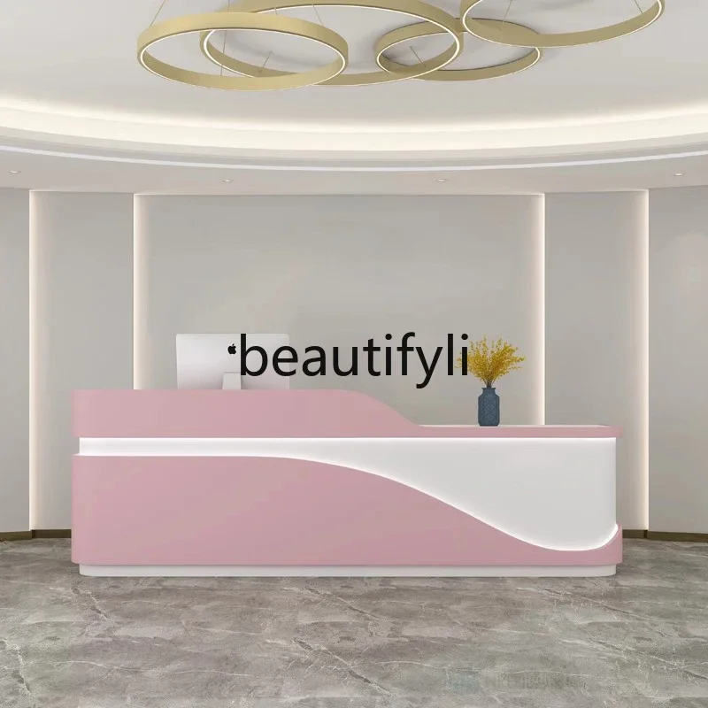 zzqMinimalist صالون تجميل طلى مكتب الاستقبال صالون حلاقة متجر الملابس أمين الصندوق طاولة بار شركة مكتب الاستقبال تخصيص