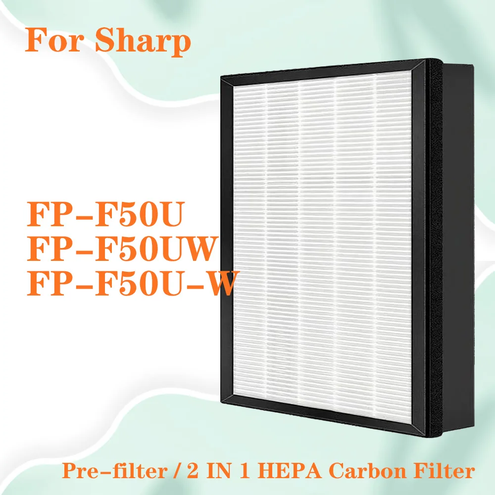 

Для очистителя воздуха Sharp FP-F50U FP-F50UW FP-F50U-W Сменный HEPA-фильтр 2 в 1 + активированный уголь FZ-F50HFU