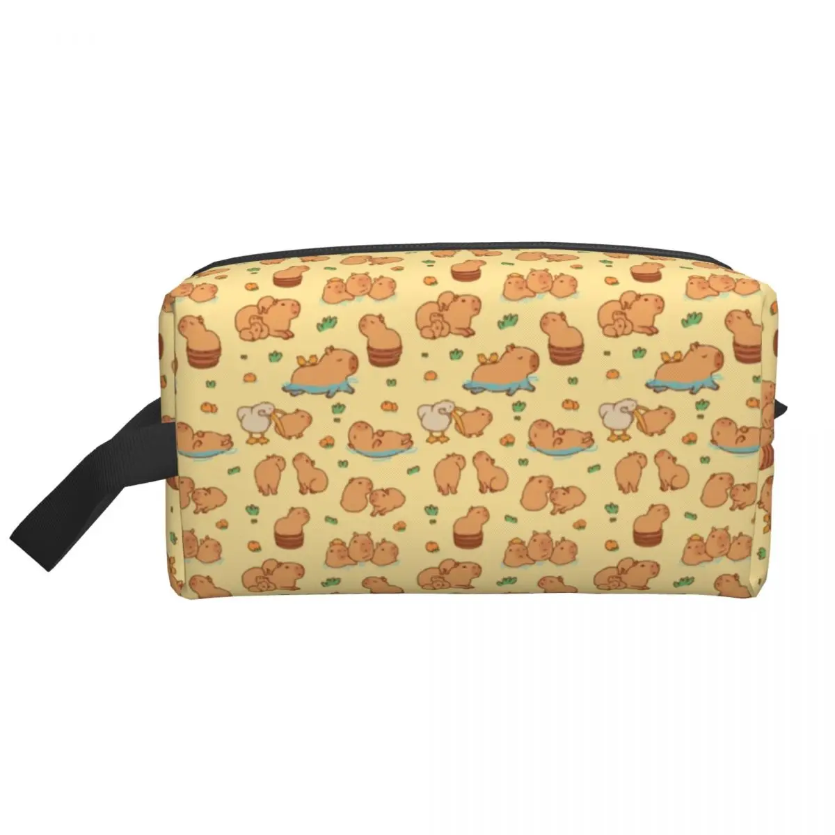 Custom Capybara Cute Seamless Pattern Cosmetic Bag Women Cute Big Capacity Makeup Case Beauty Storage Toiletry Bags