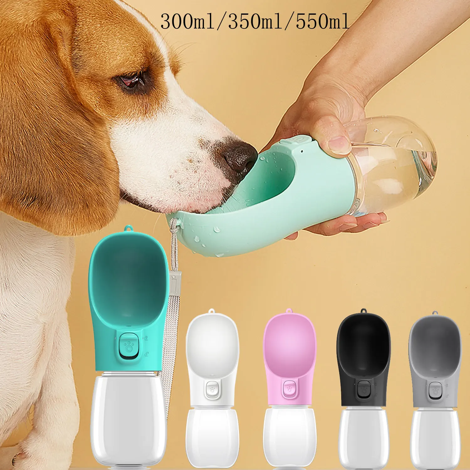 Botella de agua portátil para perros pequeños y medianos, a prueba de fugas, para exteriores, viajes, caminar, Chihuahua, beber, Pug, suministros para mascotas