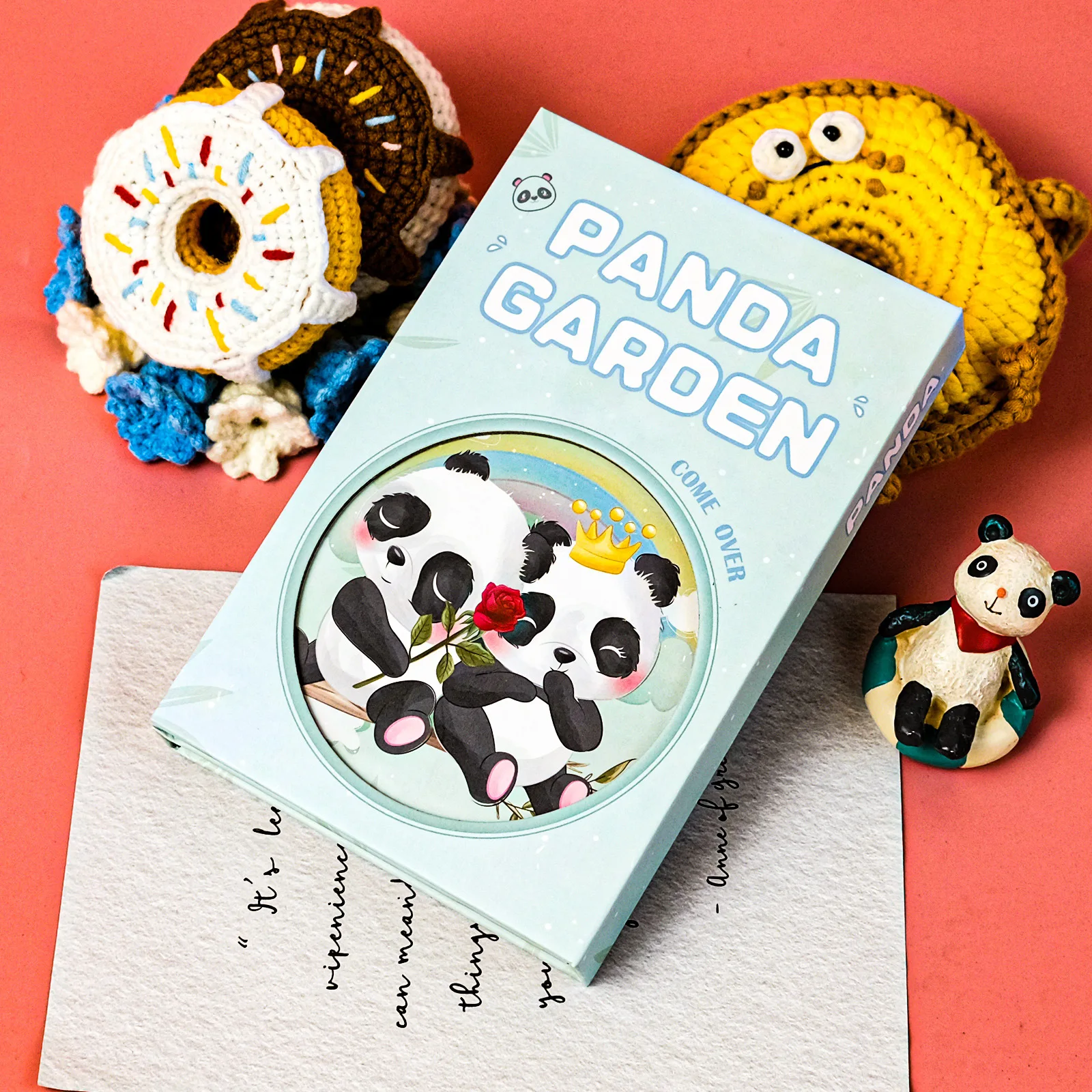 Lindo Panda cuaderno de carcasa dura portátil tres pliegues hebilla magnética cuaderno manual divertido