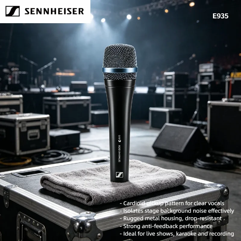 

Профессиональный динамический кардиоидный вокальный микрофон Sennheiser E935 с проводным подключением для сцены, живого караоке и пения, комплект из 3 штук
