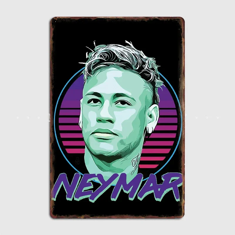 PSG Sticker NeymarJR Metal Sign Wall Mural Kitchen Design Wall Decor Tin Sign Poster Doom Decoration