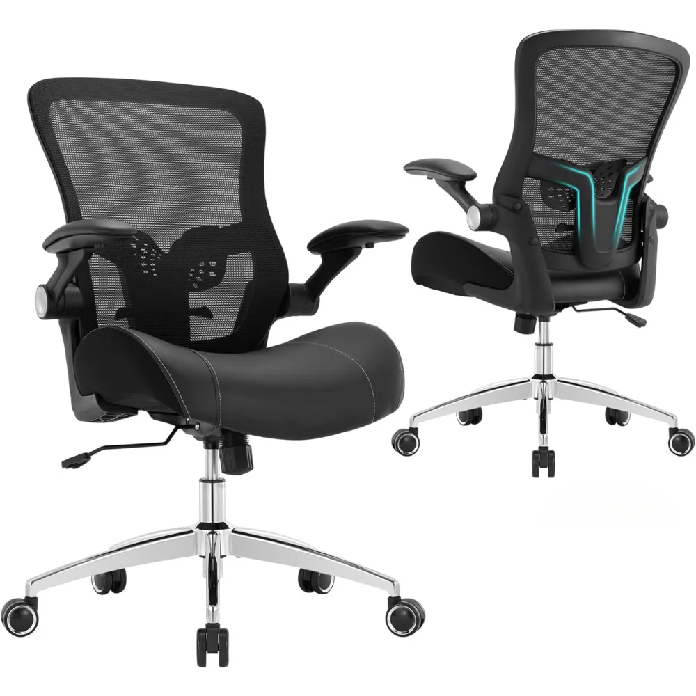 Office Chair Ergonomic Office Chair, 3D Modeling Foam Padded Home Office Desk Chair with Adjustable Seat Height