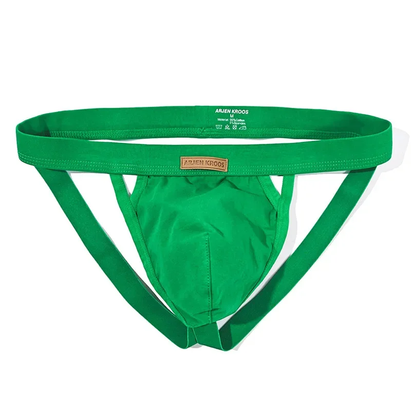 

Men's Sexy Low Waist Cotton Thong Underwear with U Convex Pouch Breathable Comfortable Jockstraps