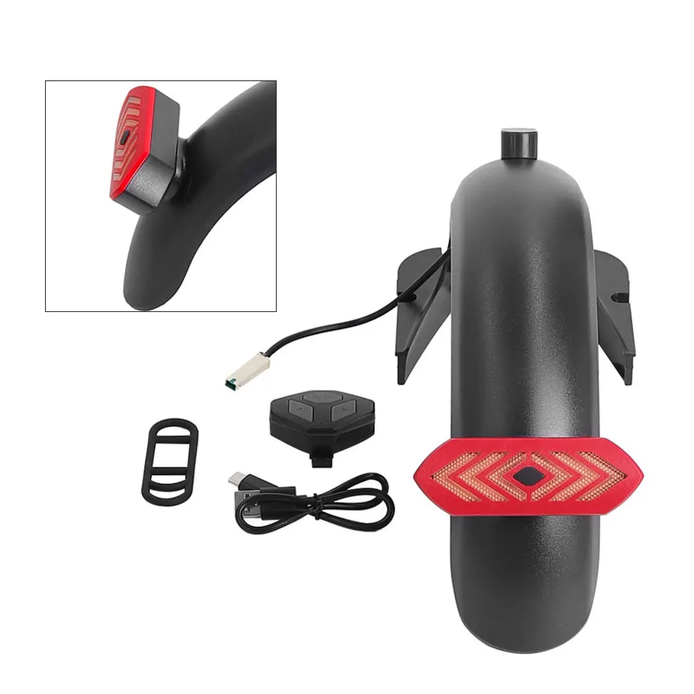 

Rear For Fender Compatible with For Ninebot Max G30 Featuring USB Turn Signal Light to Enhance Rider Safety and Mud Splash Guard