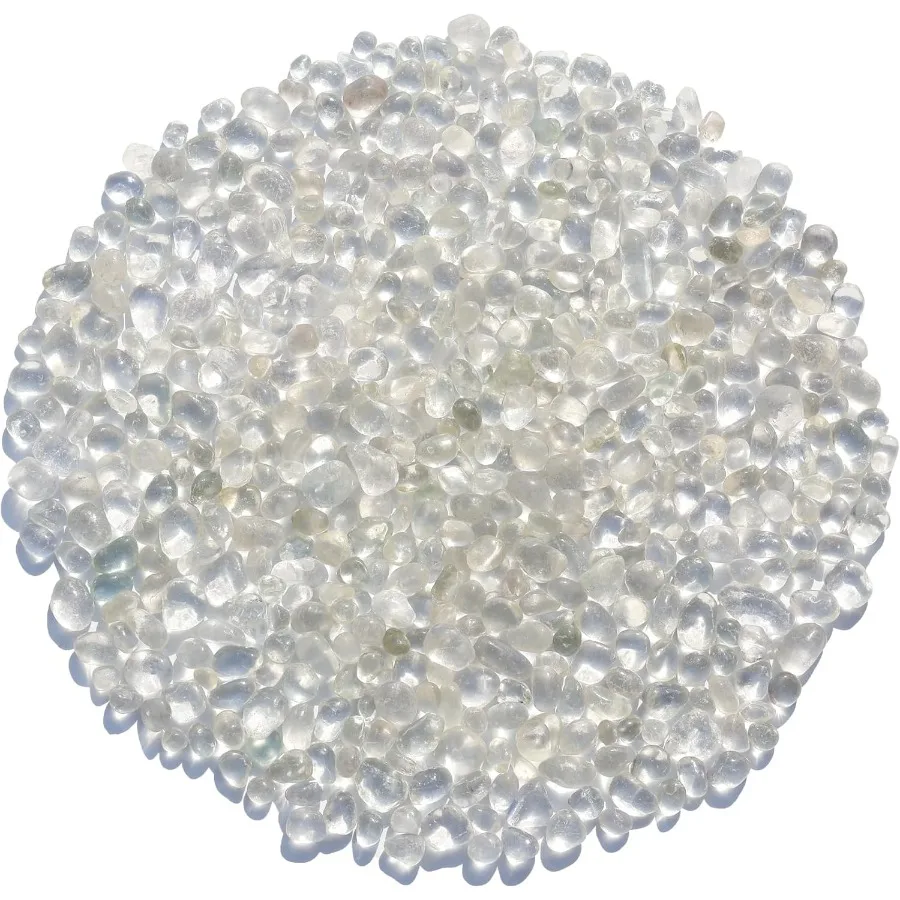 

Sea Glass Stones - White Clear Glass Pebbles Gemstones - Perfect for Aquarium Rocks Fish Tank Gravel Vase Fillers Crafts and Ho