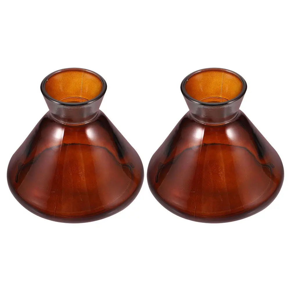 2Pcs 220Ml Clear Glass Refillable Aroma Diffuser Bottles Wide Mouth Elegant Home Fragrance Diffuser Bottle Set Empty Perfume
